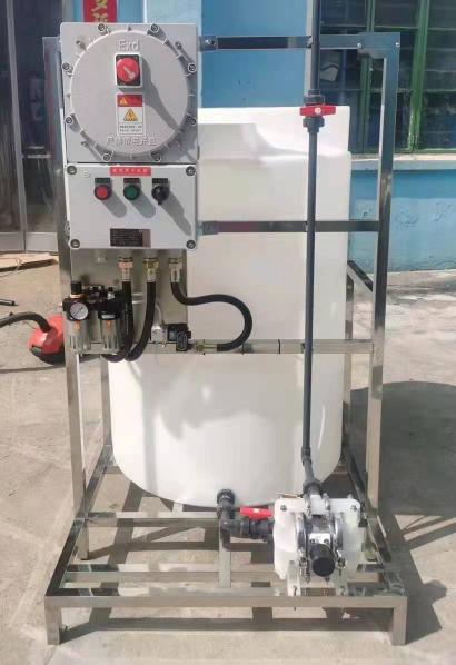 (加藥設(shè)備)非標定制 防爆箱配氣動泵單桶設(shè)備